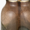 Valtellina Brown and Green Glass Table Lamp Base with Edward 35cm Pistachio Green Linen Cylinder Lampshade