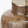 Cerdanya Brown and Beige Glass Table Lamp Base with Henry 35cm Taupe Handloom Cylinder Lampshade
