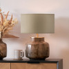 Cerdanya Brown and Beige Glass Table Lamp Base with Henry 35cm Taupe Handloom Cylinder Lampshade