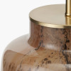 Cerdanya Brown and Beige Glass Table Lamp Base with Henry 35cm White Handloom Cylinder Lampshade