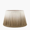 Cerdanya Brown and Beige Glass Table Lamp Base with Scallop 35cm Taupe Ombre Soft Pleated Tapered Lampshade
