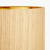 Cerdanya Brown and Beige Glass Table Lamp Base with Stellan 40cm Gold Slubbed Silk Mix Gold Lined Cylinder Lampshade