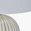 Cannes Sage and White Stripe Ceramic Table Lamp