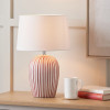 Cannes Mulberry and White Stripe Ceramic Table Lamp