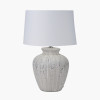 Kalli White and Grey Flecked Ceramic Table Lamp
