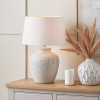 Kalli White and Grey Flecked Ceramic Table Lamp