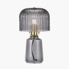 Zandra Grey Ribbed Glass Table Lamp