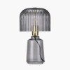 Zandra Grey Ribbed Glass Table Lamp