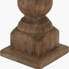 Kavya Antique Brown Turned Wood Table Lamp Base with Edward 45cm Natural Linen Cylinder Lampshade