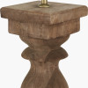 Kavya Antique Brown Turned Wood Table Lamp Base with Izara 45cm Lilac Ikat Patterned Mushroom Pleat Tapered Lampshade