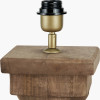 Kavya Antique Brown Turned Wood Table Lamp Base with Martigues 45cm White Boucle Tapered Lampshade