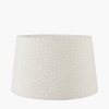 Kavya Antique Brown Turned Wood Table Lamp Base with Martigues 45cm White Boucle Tapered Lampshade