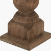 Kavya Antique Brown Turned Wood Table Lamp Base with Lino 45cm White Self Lined Linen Cylinder Lampshade