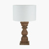Kavya Antique Brown Turned Wood Table Lamp Base