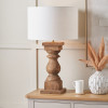Kavya Antique Brown Turned Wood Table Lamp Base