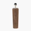 Inaya Natural Tapered Large Wood Table Lamp Base with Edward 40cm Pistachio Green Linen Cylinder Lampshade