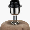 Inaya Natural Tapered Large Wood Table Lamp Base with Izara 40cm Cinnamon Ikat Patterned Mushroom Pleat Tapered Lampshade
