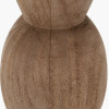 Ayra Natural Modernist Large Turned Wood Table Lamp Base with Winston 40cm White Handloom Tapered Lampshade