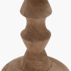 Ayra Natural Modernist Large Turned Wood Table Lamp Base with Winston 40cm White Handloom Tapered Lampshade