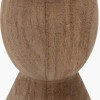 Ayra Natural Modernist Large Turned Wood Table Lamp Base with Thiago 40cm Cinnamon Stripe Mushroom Pleat Tapered Lampshade