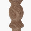 Ayra Natural Modernist Turned Wood Table Lamp Base with Winston 35cm Taupe Handloom Tapered Lampshade