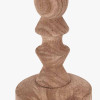 Ayra Natural Modernist Turned Wood Table Lamp Base with Winston 35cm White Handloom Tapered Lampshade