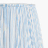 Ayra Natural Modernist Turned Wood Table Lamp Base with Thiago 35cm Ocean Blue Stripe Mushroom Pleat Tapered Lampshade
