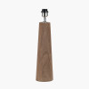 Esha Natural Conical Wood Table Lamp Base with Rouen 35cm White Boucle Cylinder Lampshade