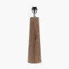 Esha Natural Conical Wood Table Lamp Base with Rouen 35cm White Boucle Cylinder Lampshade