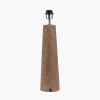 Esha Natural Conical Wood Table Lamp Base with Rouen 35cm White Boucle Cylinder Lampshade