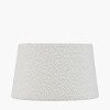 Esha Natural Conical Wood Table Lamp Base with Martigues 35cm White Boucle Tapered Lampshade