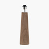 Esha Natural Conical Wood Table Lamp Base with Lino 35cm White Self Lined Linen Cylinder Lampshade