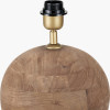 Ziva Antique Brown Round Wood Table Lamp Base with Edward 40cm Natural Linen Cylinder Lampshade