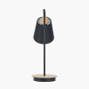 Juna Black Metal and Natural Wood Table Lamp