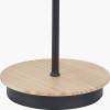 Juna Black Metal and Natural Wood Table Lamp