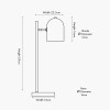 Finn Mulberry Metal Cloche Headed Table Lamp