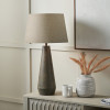 Arbor Verdi Gris Metal Conical Table Lamp Base with Milos 40cm Natural Linen Tapered Lampshade