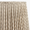 Corby Amber Glass Table Lamp Base with Vienna 40cm Taupe Chevron Mushroom Pleat Lampshade