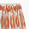 Corby Amber Glass Table Lamp Base with Izara 40cm Cinnamon Ikat Patterned Mushroom Pleat Tapered Lampshade