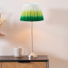 Auden Silver Metal Stick Table Lamp Base with Savoie 10" Pleated Shade Emerald