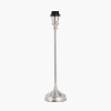 Auden Silver Metal Stick Table Lamp Base with Adelaide 25cm Ivory Tapered Cotton Mix Lampshade