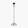 Auden Silver Metal Stick Table Lamp Base with Adelaide 25cm Ivory Tapered Cotton Mix Lampshade