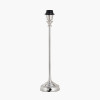 Auden Silver Metal Stick Table Lamp Base with Adelaide 25cm Ivory Tapered Cotton Mix Lampshade