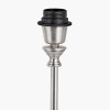 Auden Silver Metal Stick Table Lamp Base with Adelaide 25cm Steel Grey Tapered Cotton Mix Lampshade