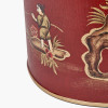 Landscape Red Hand Painted Metal Table Lamp Base with Harry 35cm Black Cotton Mix Cylinder Lampshade
