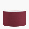 Landscape Red Hand Painted Metal Table Lamp Base with Henry 35cm Mulberry Handloom Cylinder Lampshade