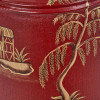 Landscape Red Hand Painted Metal Table Lamp Base