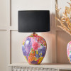 Matisse Multi Colour Ceramic Urn Table Lamp Base with Harry 40cm Black Cotton Mix Cylinder Lampshade