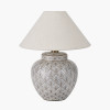 Barbier White Art Deco Fan Ceramic Table Lamp Base