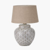 Barbier White Art Deco Fan Ceramic Table Lamp Base